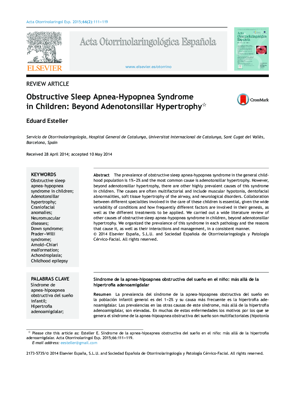 Obstructive Sleep Apnea-Hypopnea Syndrome in Children: Beyond Adenotonsillar Hypertrophy 