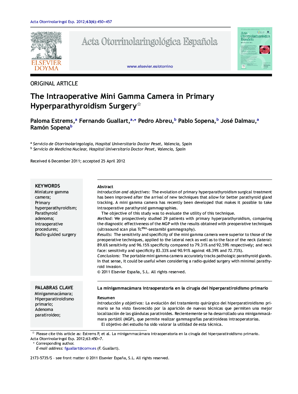 The Intraoperative Mini Gamma Camera in Primary Hyperparathyroidism Surgery 