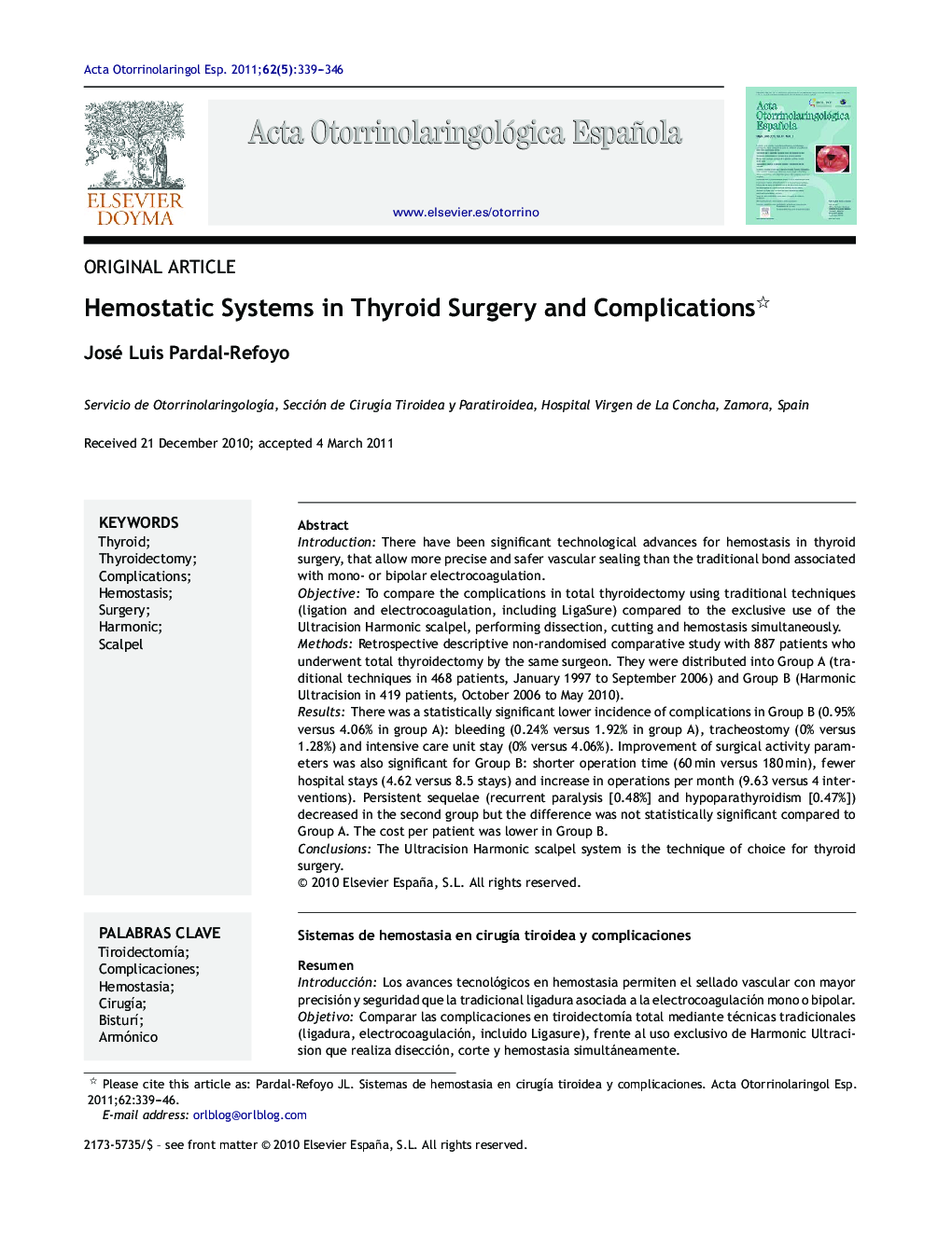 Hemostatic Systems in Thyroid Surgery and Complications 