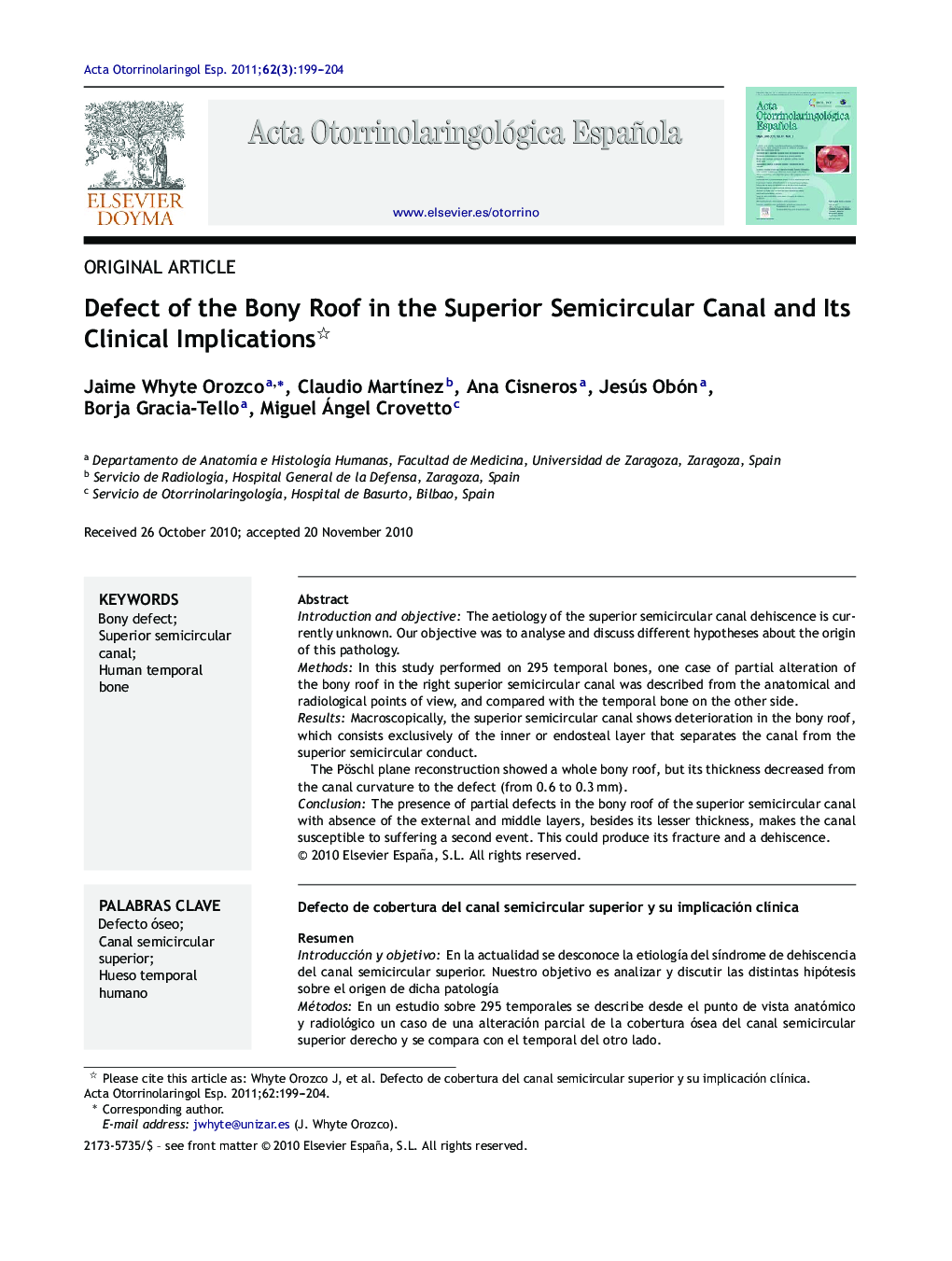 Defect of the Bony Roof in the Superior Semicircular Canal and Its Clinical Implications 