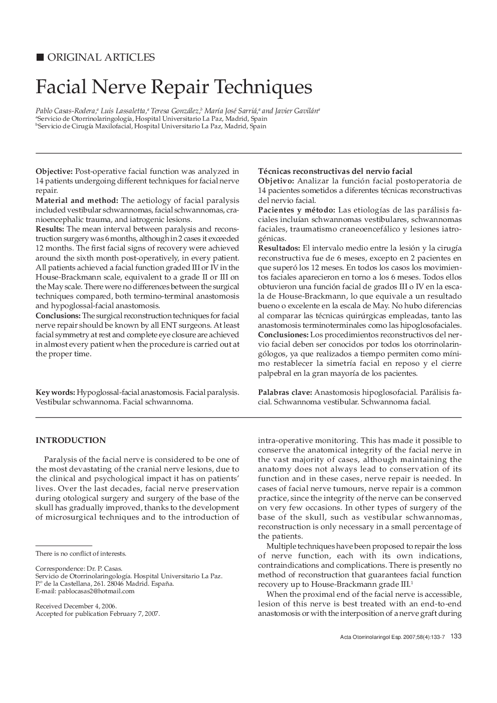 Facial Nerve Repair Techniques