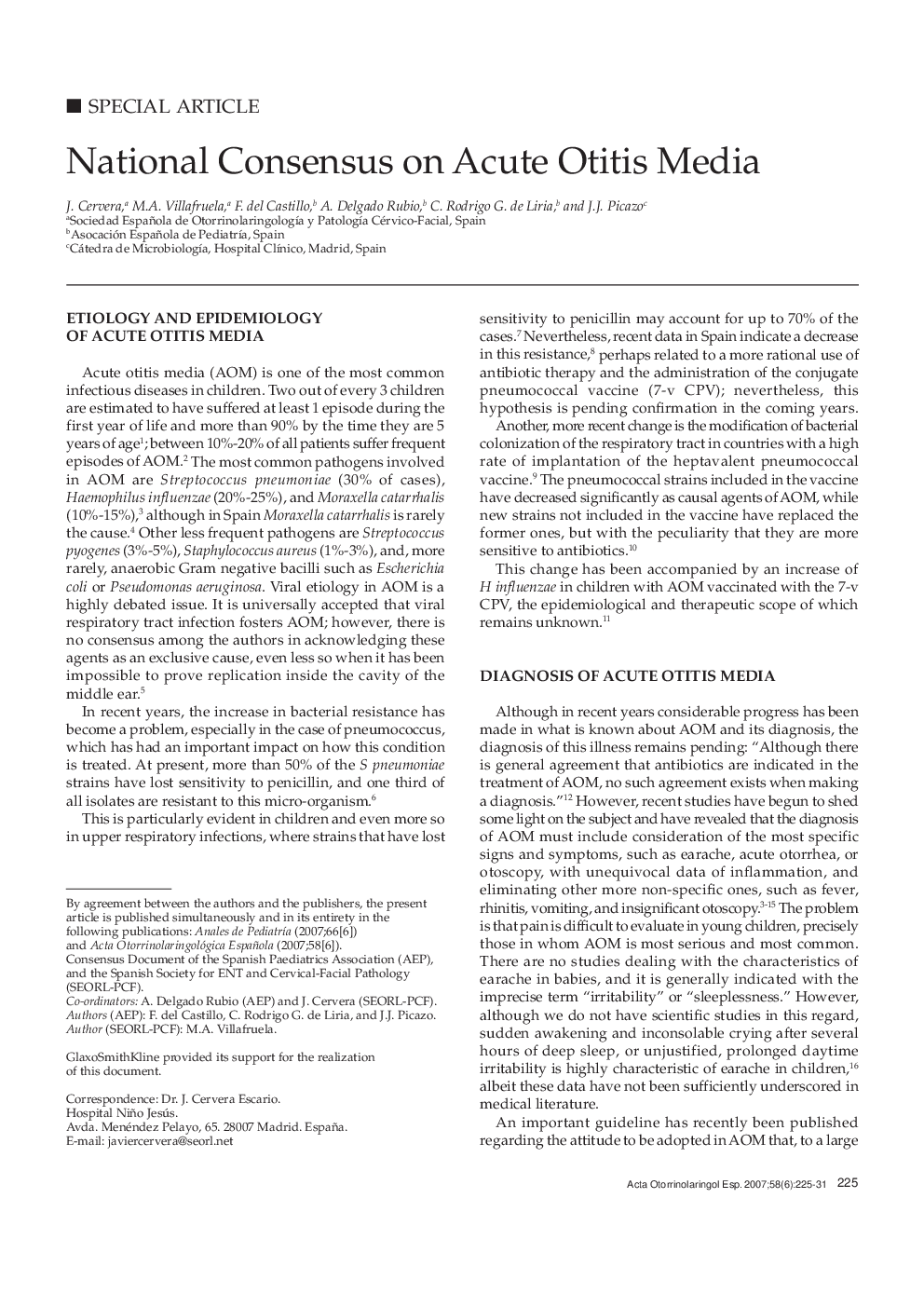 National Consensus on Acute Otitis Media