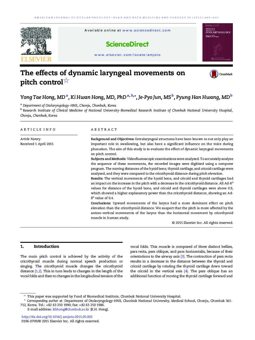 The effects of dynamic laryngeal movements on pitch control 