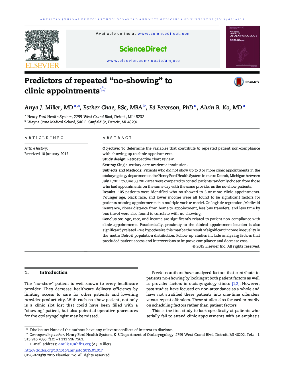 Predictors of repeated “no-showing” to clinic appointments 