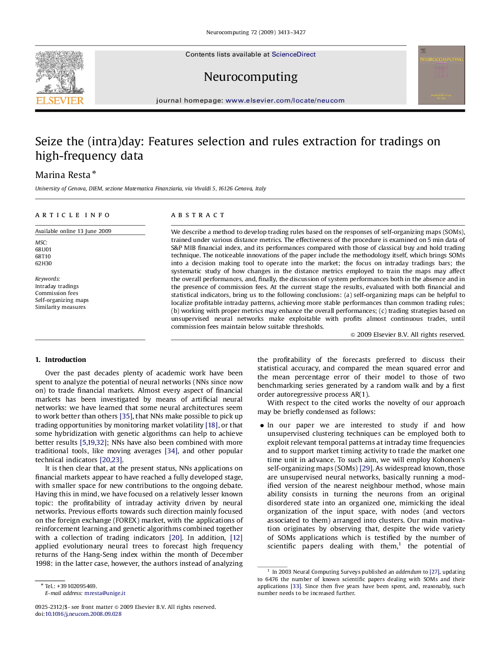 Seize the (intra)day: Features selection and rules extraction for tradings on high-frequency data