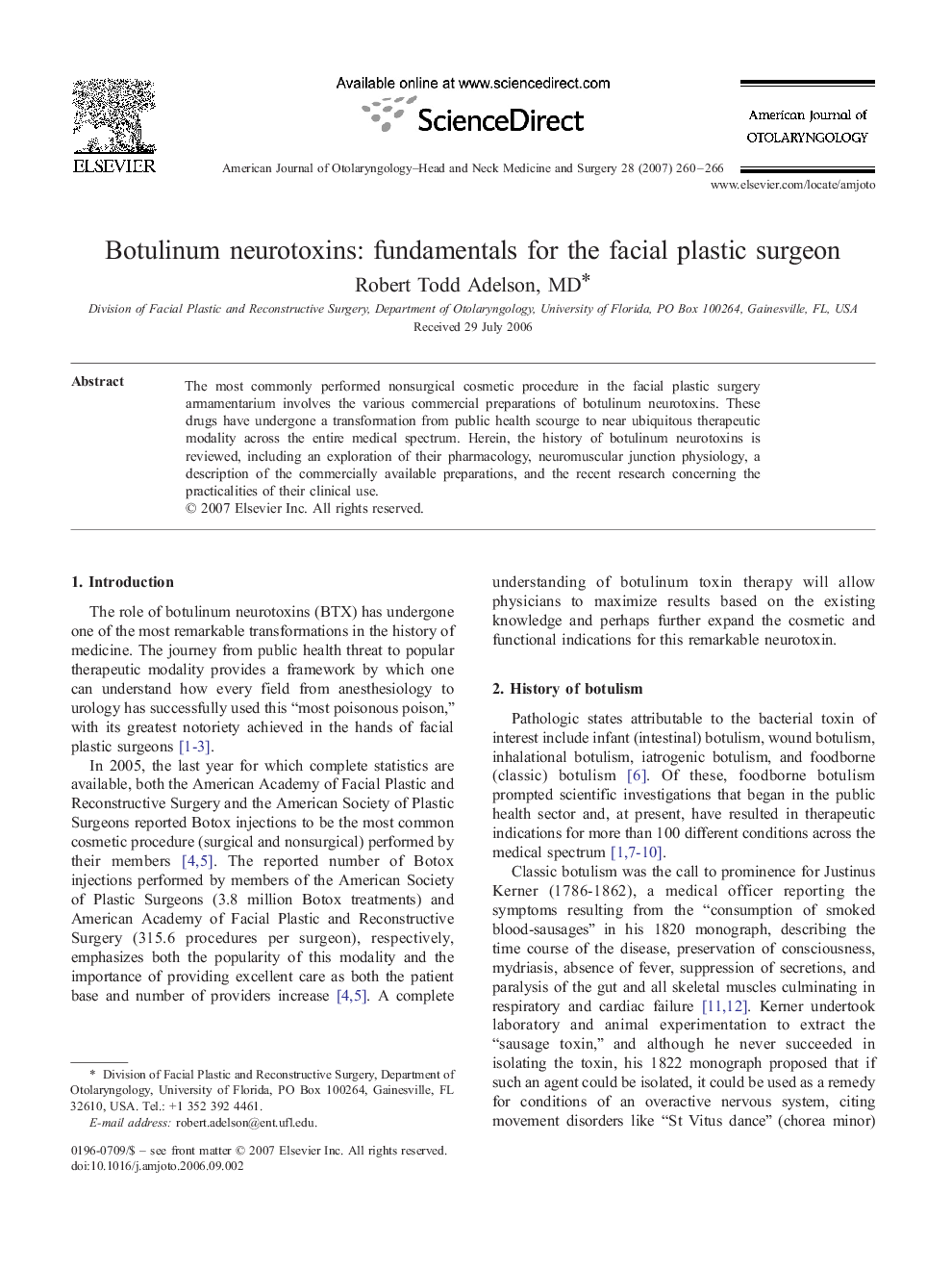 Botulinum neurotoxins: fundamentals for the facial plastic surgeon