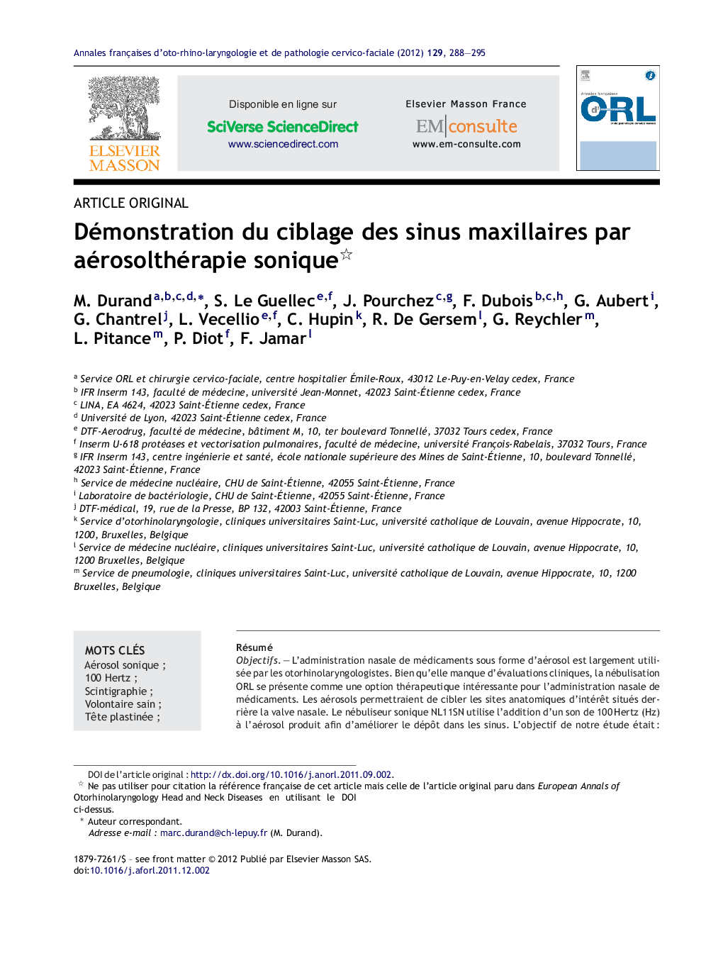 Démonstration du ciblage des sinus maxillaires par aérosolthérapie sonique 