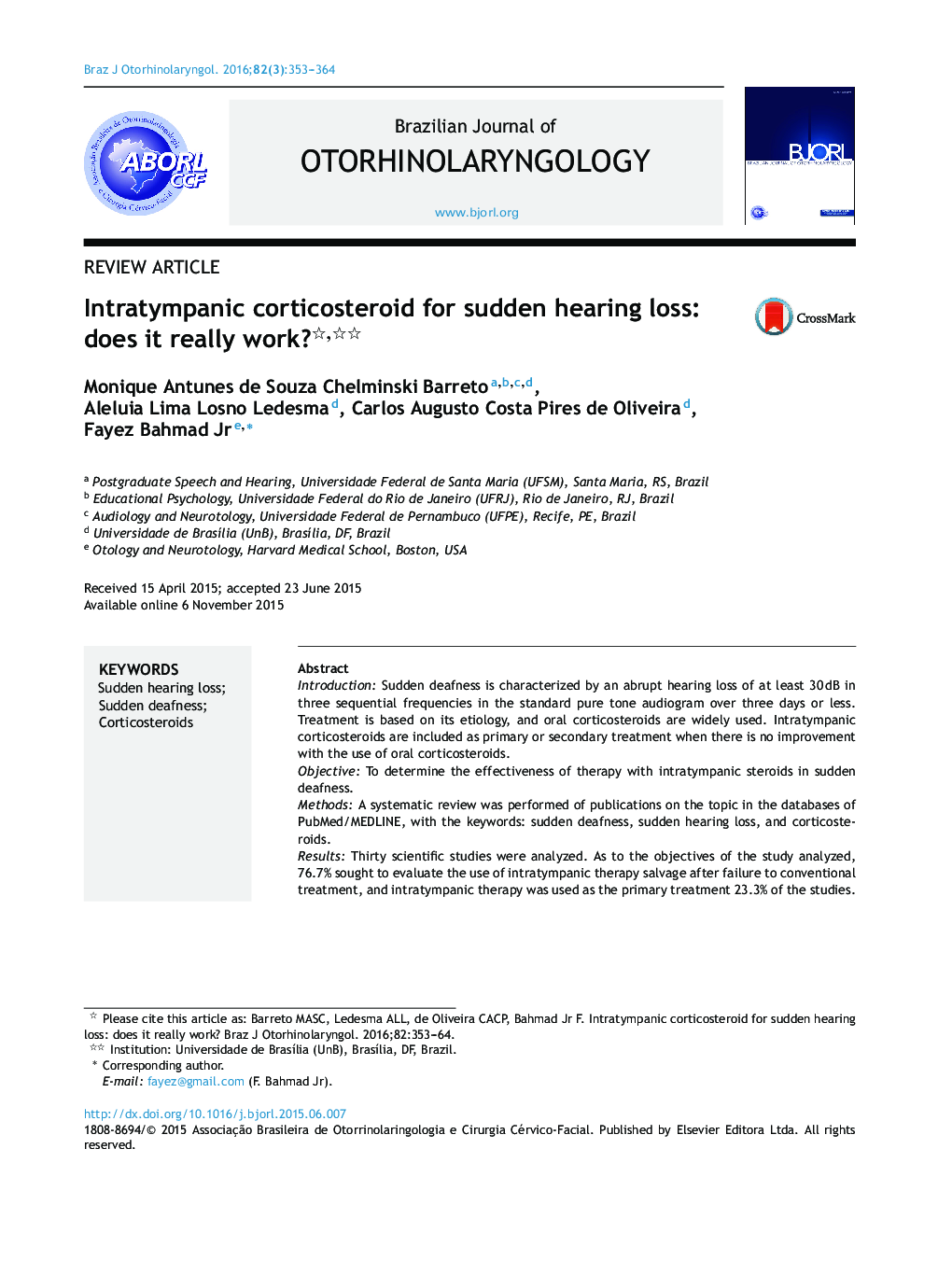 Intratympanic corticosteroid for sudden hearing loss: does it really work? 