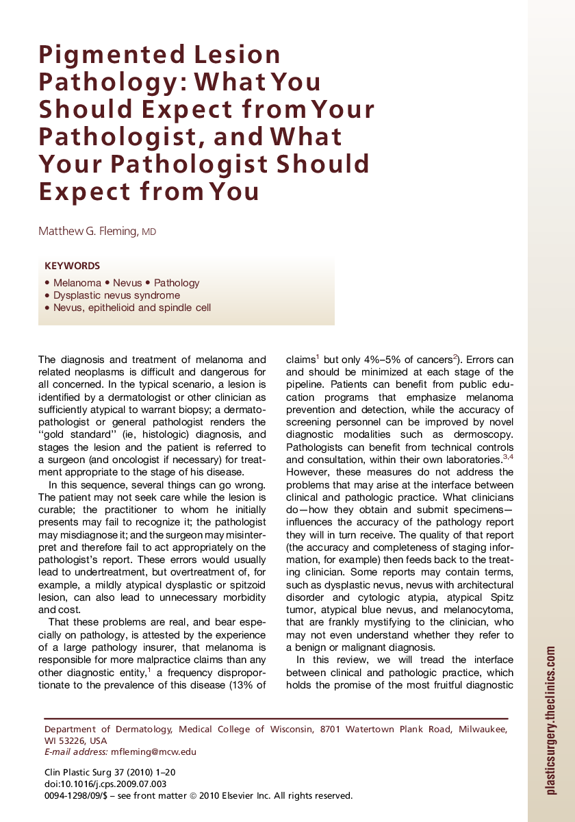 Pigmented Lesion Pathology: What You Should Expect from Your Pathologist, and What Your Pathologist Should Expect from You