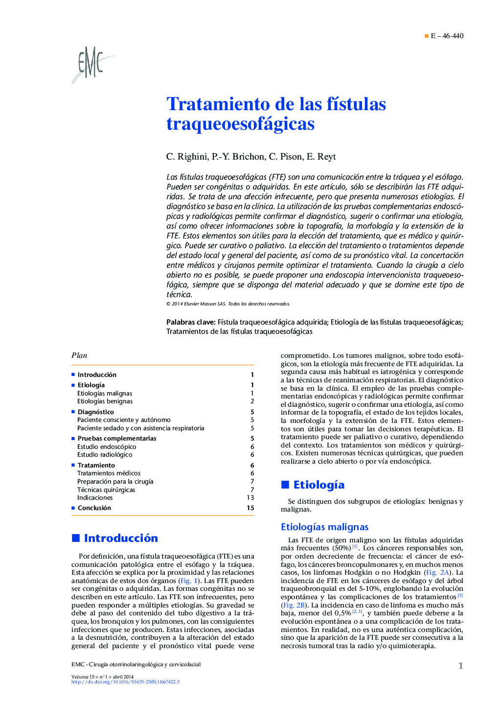 Tratamiento de las fístulas traqueoesofágicas