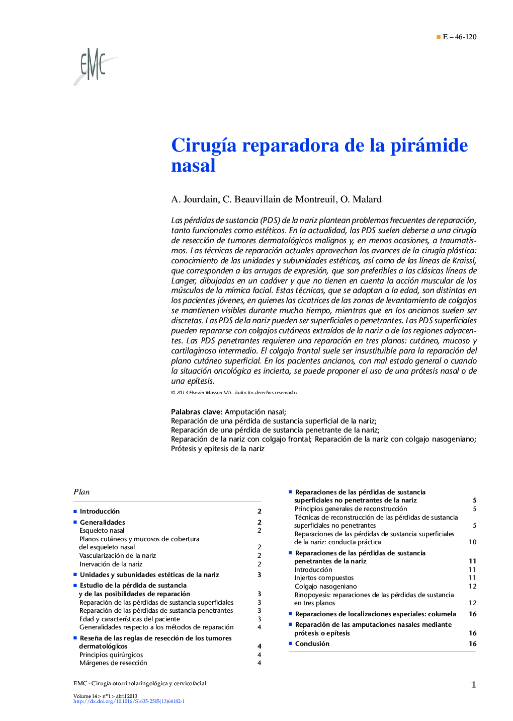 Cirugía reparadora de la pirámide nasal