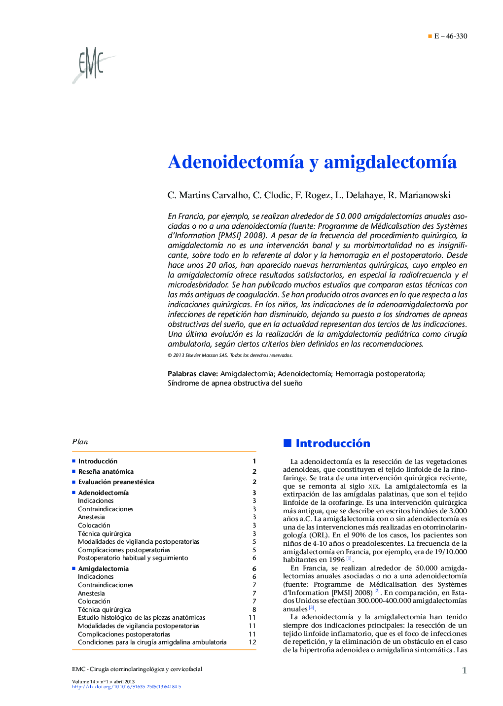 Adenoidectomía y amigdalectomía