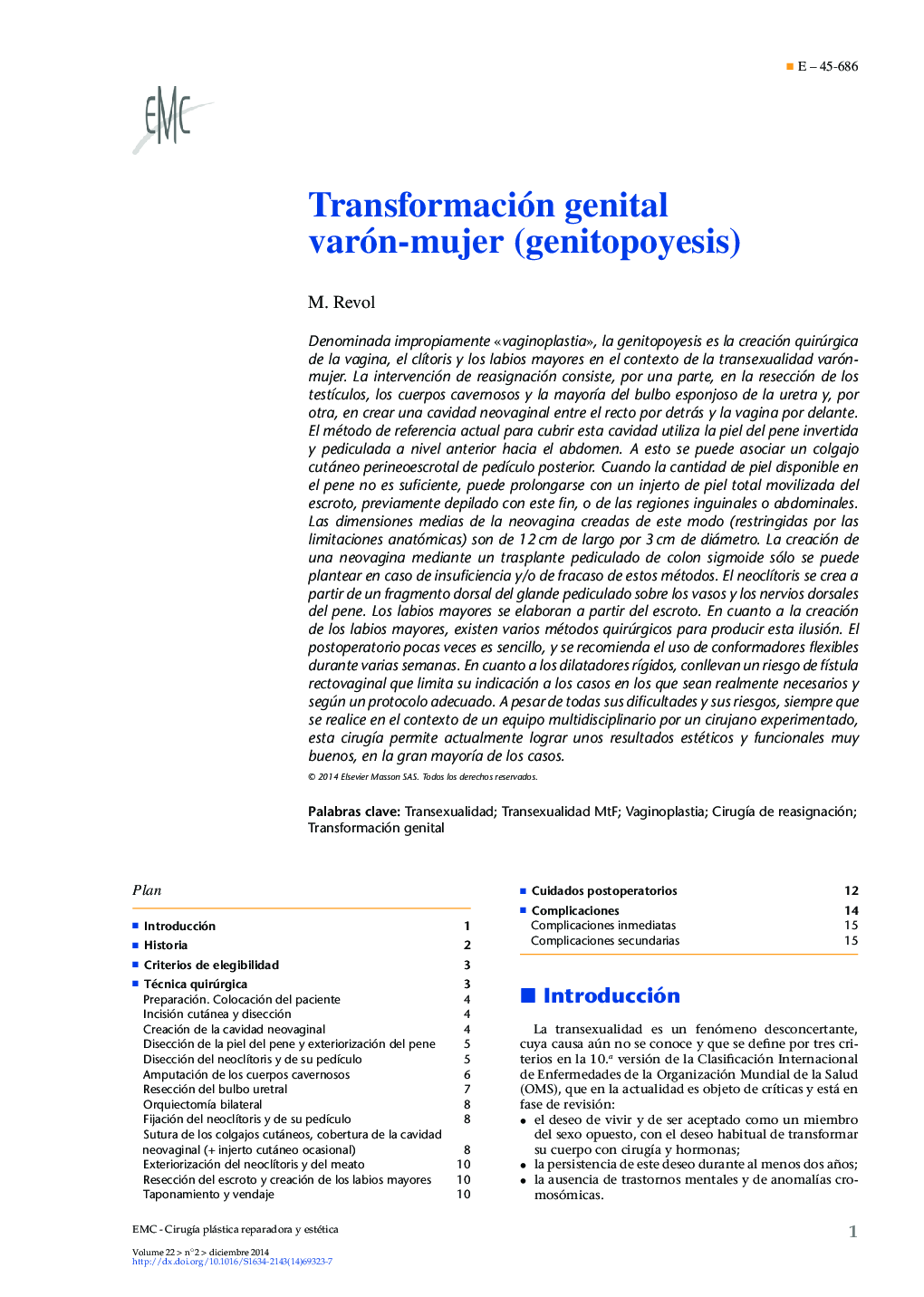 Transformación genital varón-mujer (genitopoyesis)