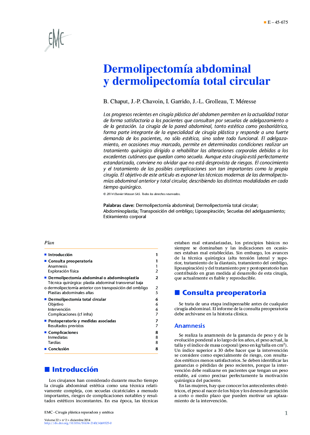 DermolipectomÃ­a abdominal y dermolipectomÃ­a total circular