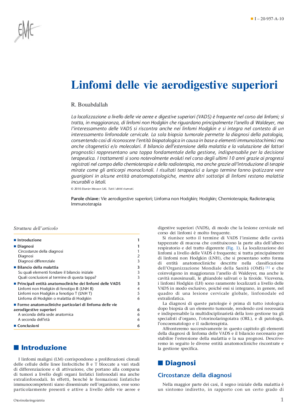 Linfomi delle vie aerodigestive superiori