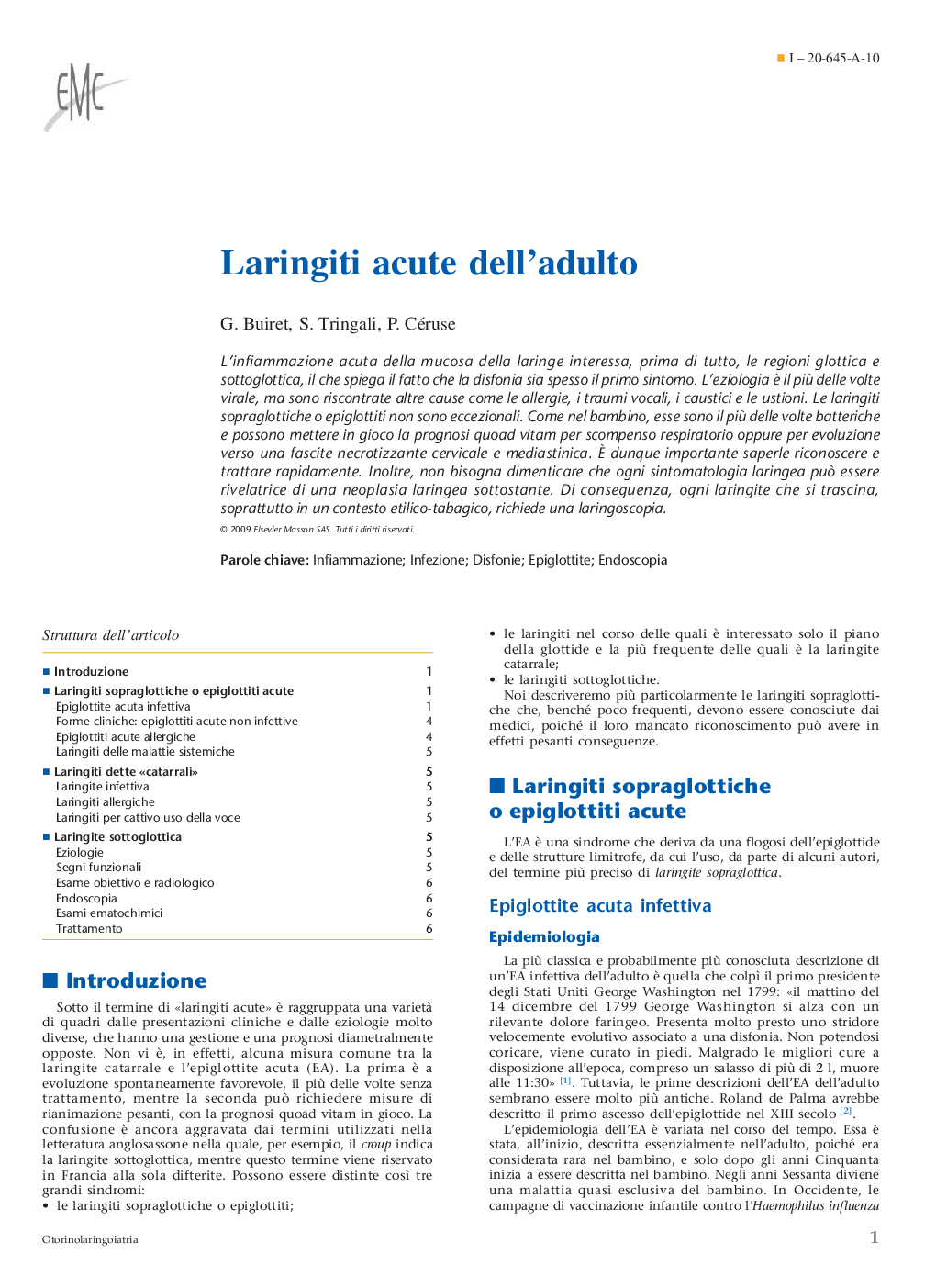 Laringiti acute dell'adulto