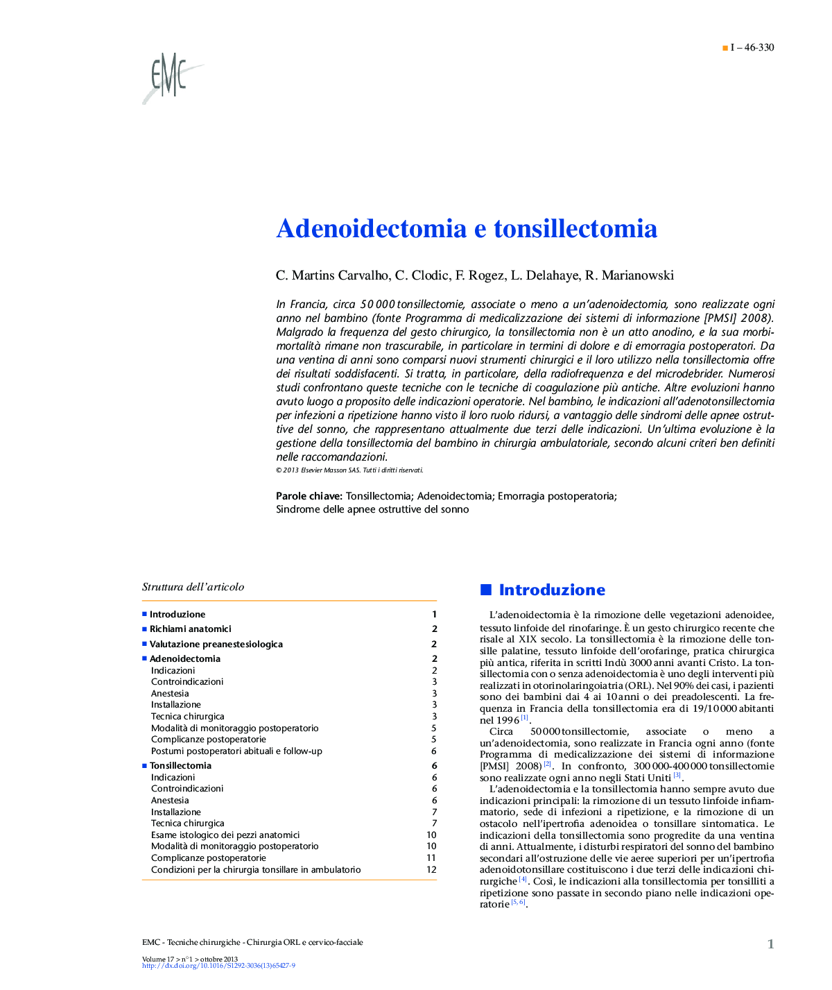 Adenoidectomia e tonsillectomia