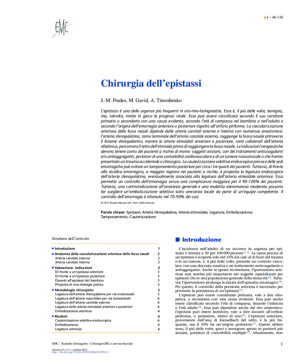 Chirurgia dell'epistassi