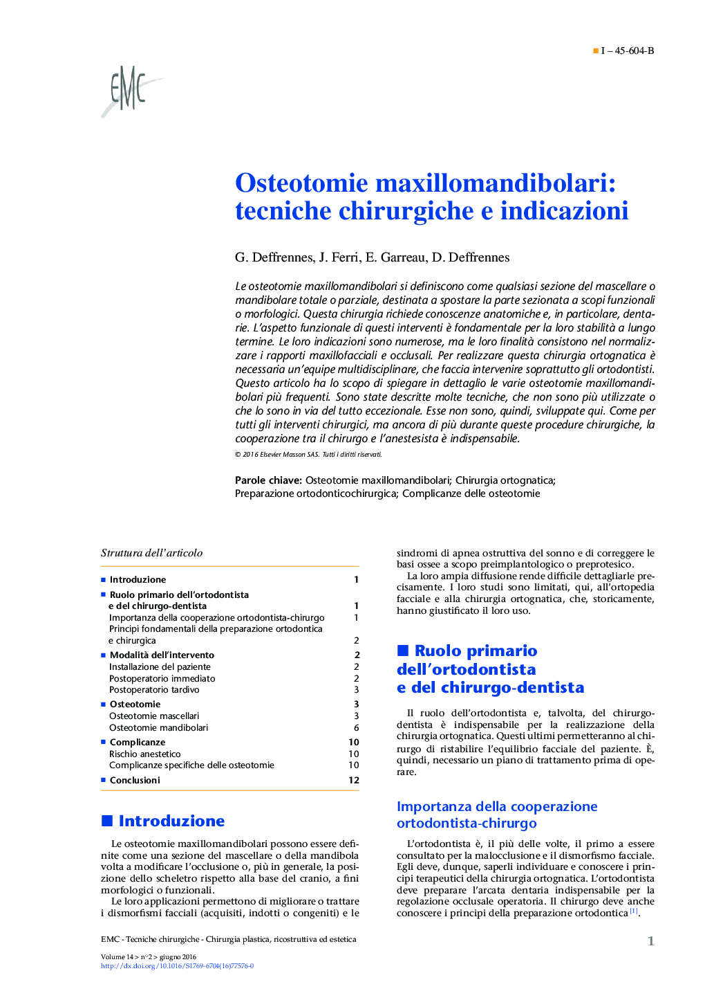 Osteotomie maxillomandibolari: tecniche chirurgiche e indicazioni