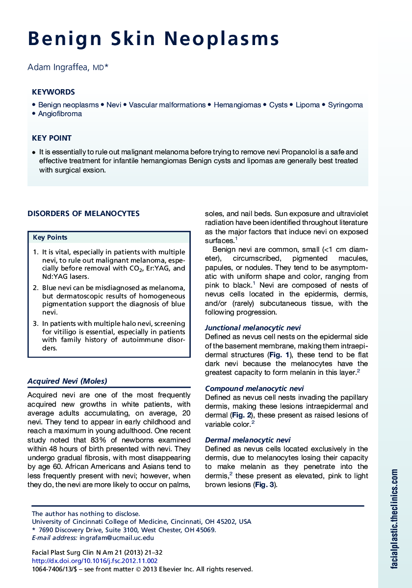 Benign Skin Neoplasms