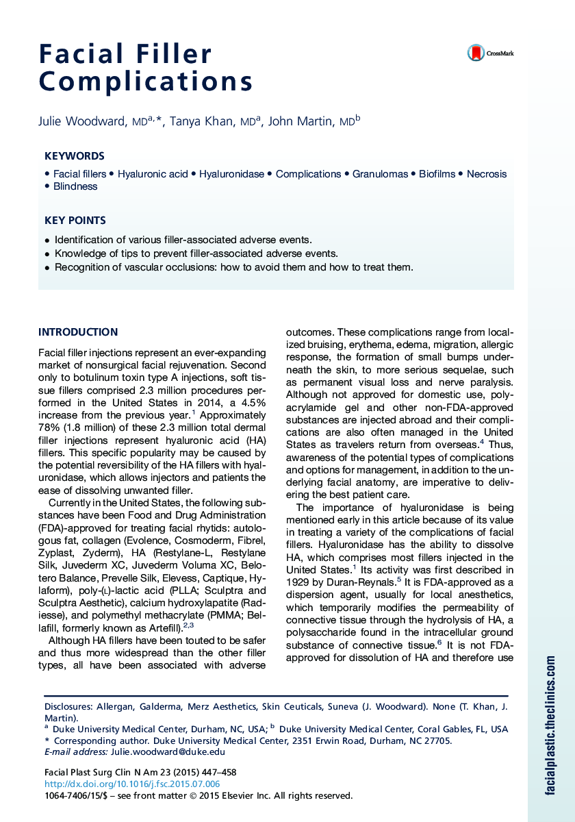 Facial Filler Complications