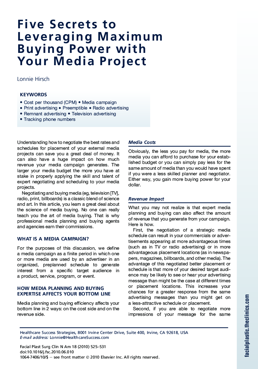 Five Secrets to Leveraging Maximum Buying Power with Your Media Project