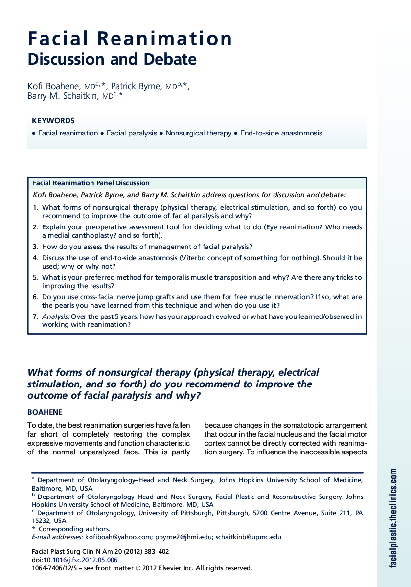 Facial Reanimation