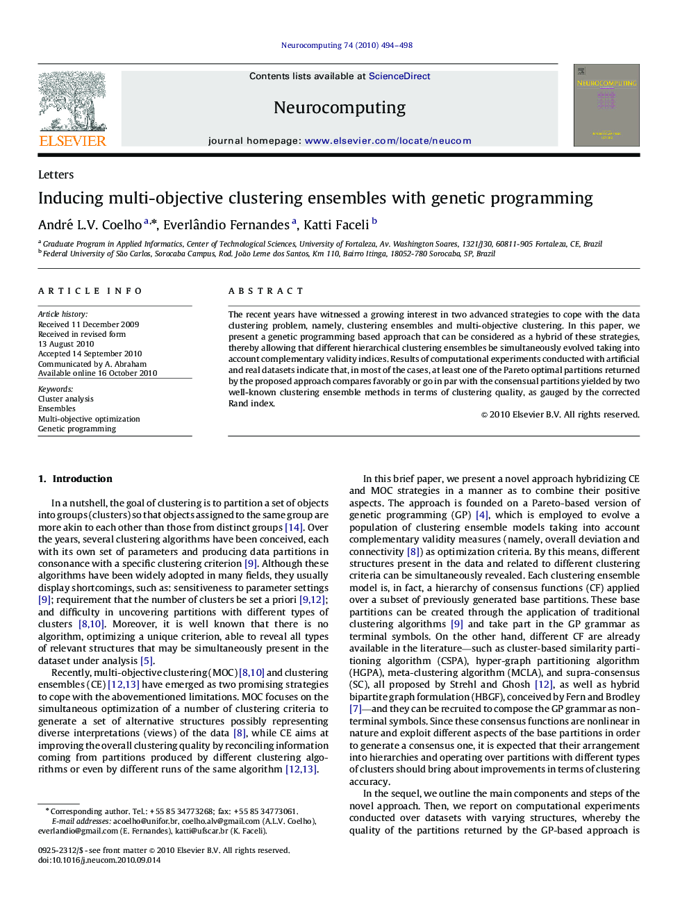 Inducing multi-objective clustering ensembles with genetic programming