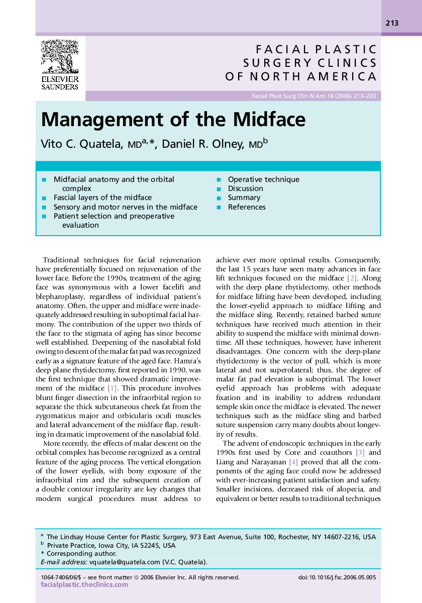 Management of the Midface