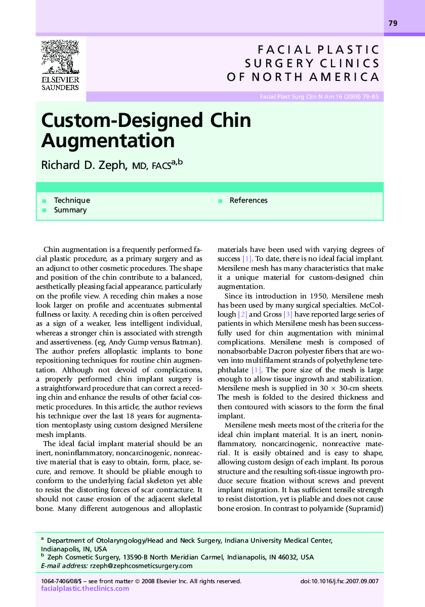 Custom-Designed Chin Augmentation