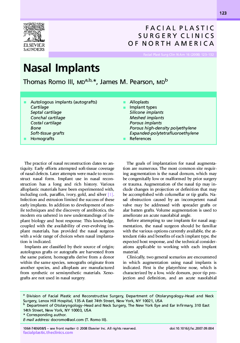 Nasal Implants