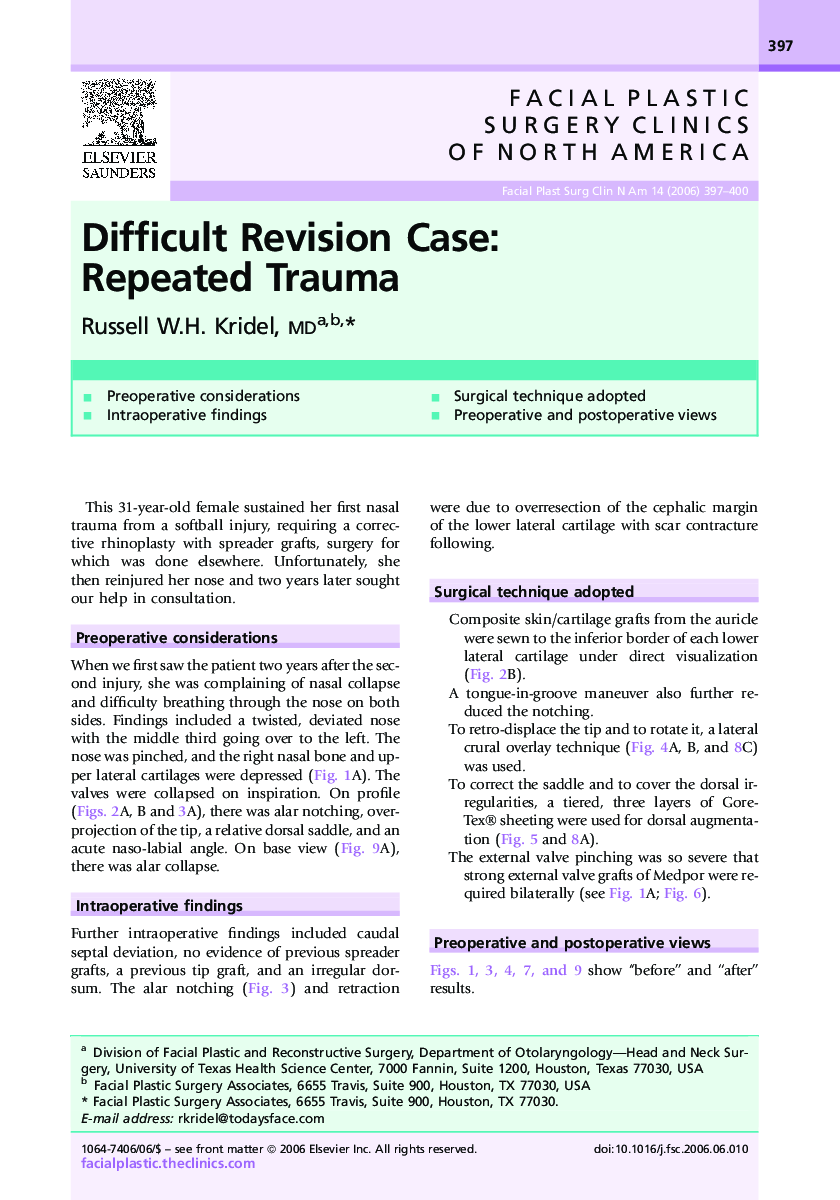 Difficult Revision Case: Repeated Trauma