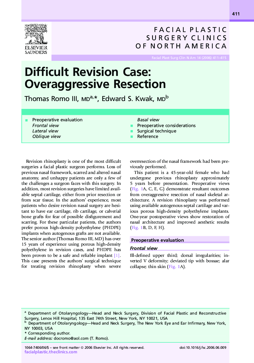 Difficult Revision Case: Overaggressive Resection