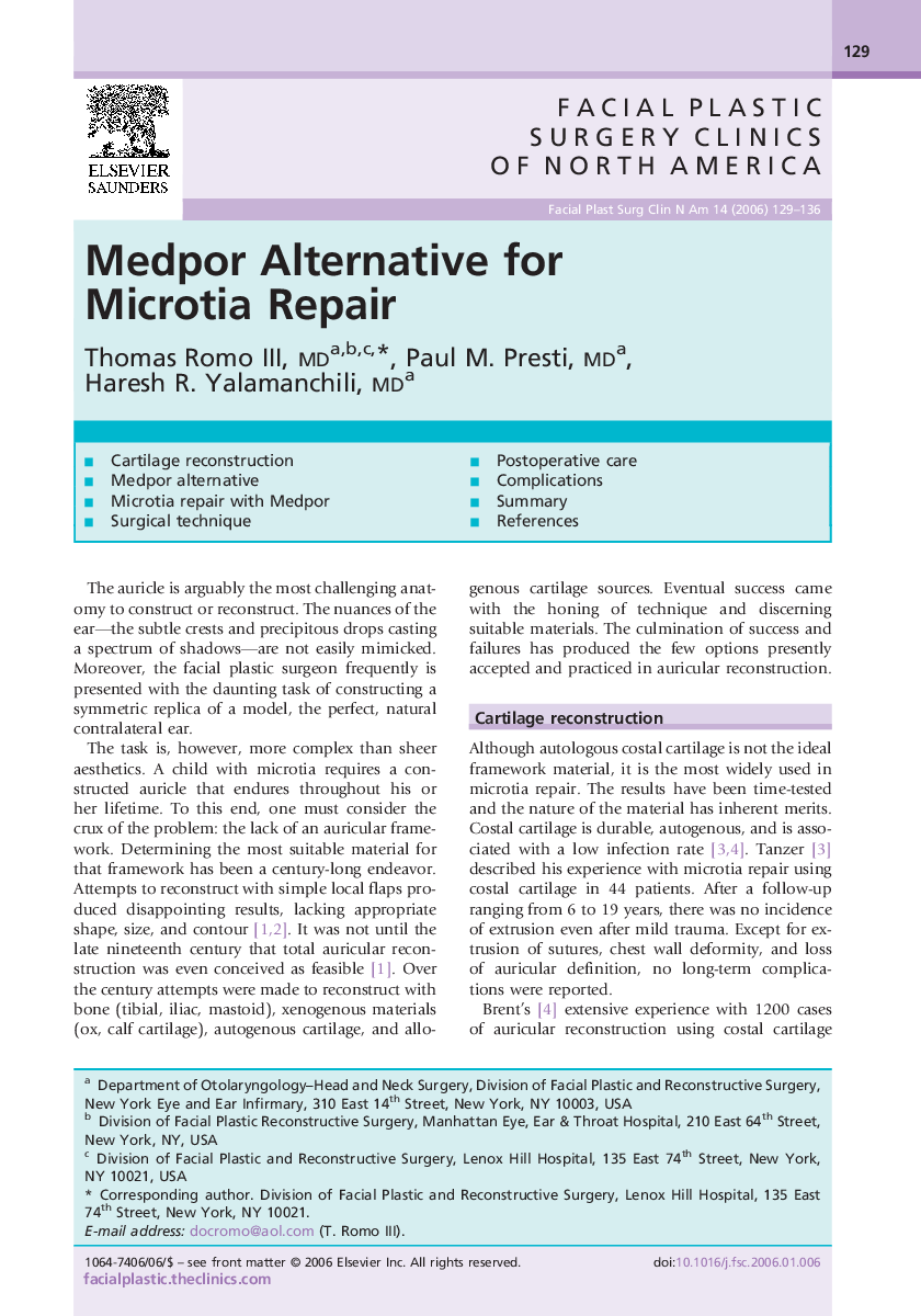 Medpor Alternative for Microtia Repair