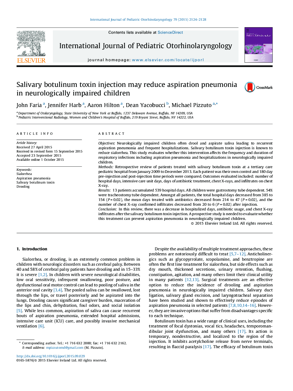 Salivary botulinum toxin injection may reduce aspiration pneumonia in neurologically impaired children