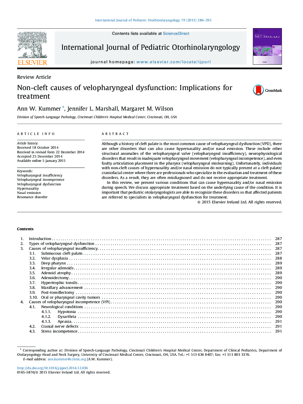 Non-cleft causes of velopharyngeal dysfunction: Implications for treatment