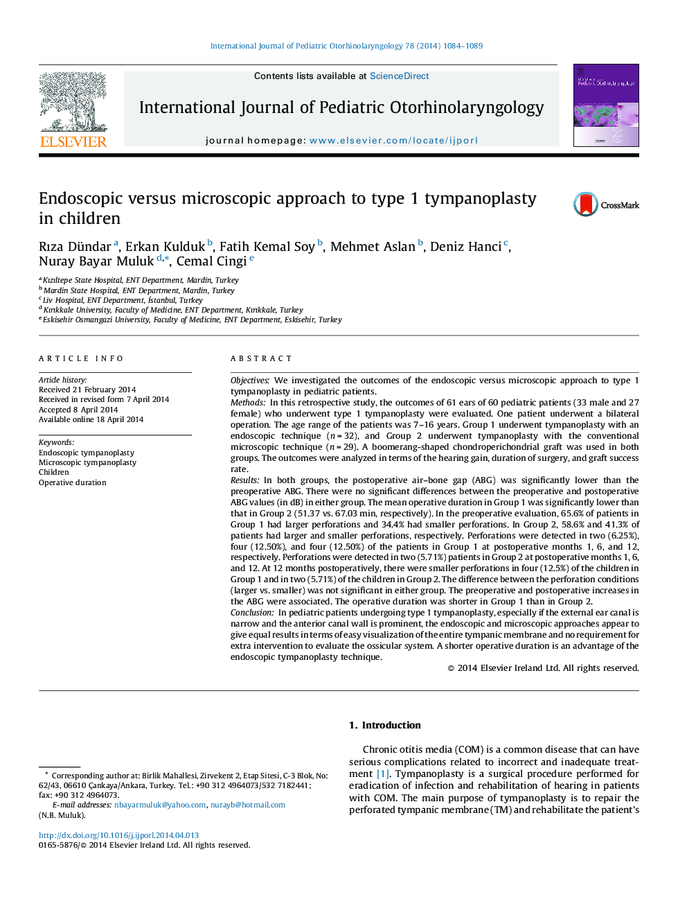 Endoscopic versus microscopic approach to type 1 tympanoplasty in children