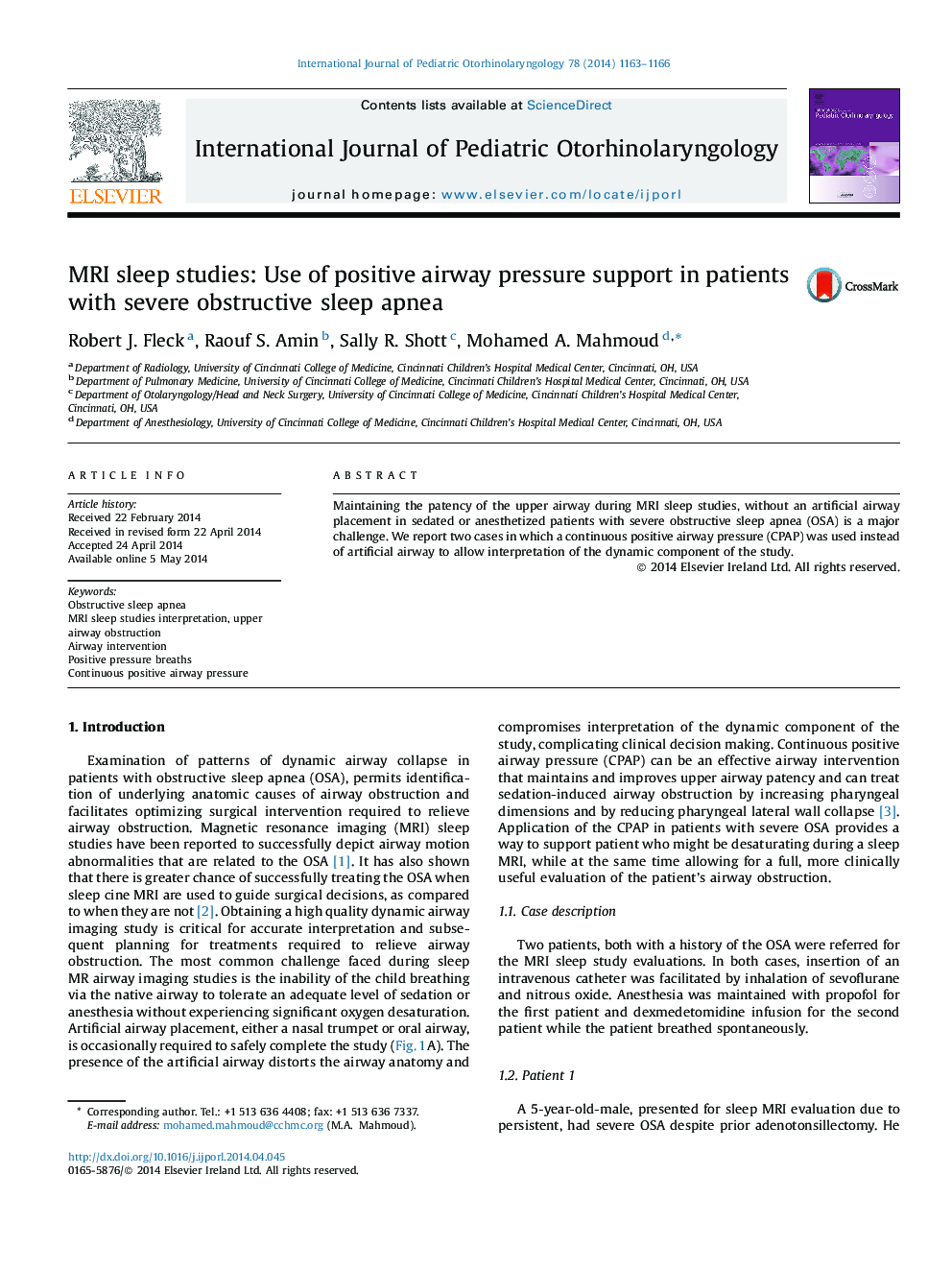 MRI sleep studies: Use of positive airway pressure support in patients with severe obstructive sleep apnea