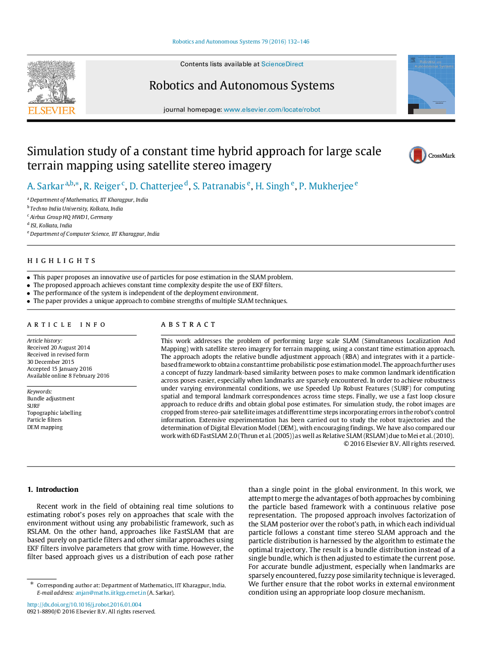 Simulation study of a constant time hybrid approach for large scale terrain mapping using satellite stereo imagery