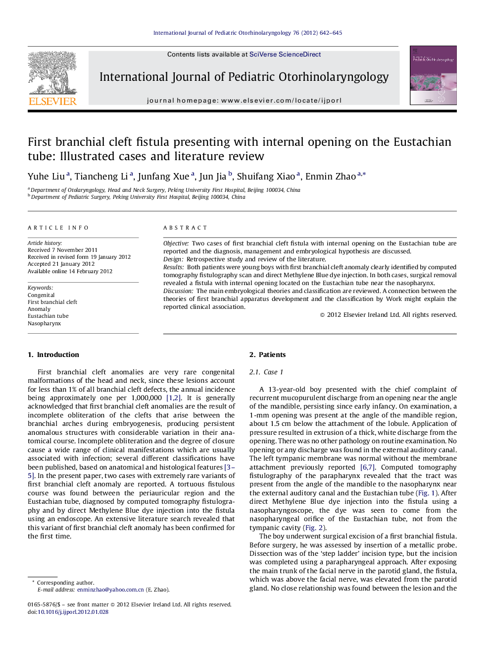 First branchial cleft fistula presenting with internal opening on the Eustachian tube: Illustrated cases and literature review