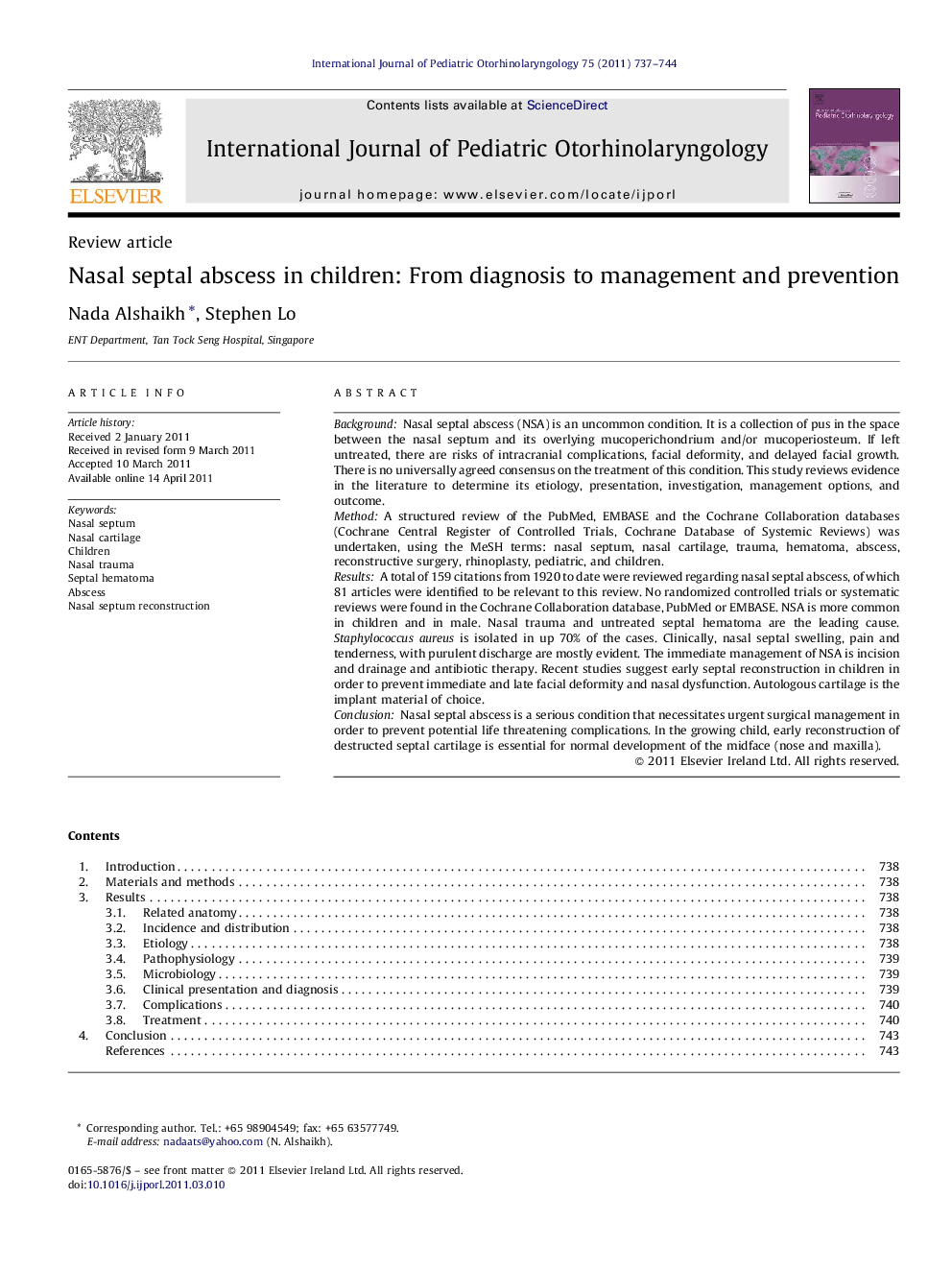 Nasal septal abscess in children: From diagnosis to management and prevention