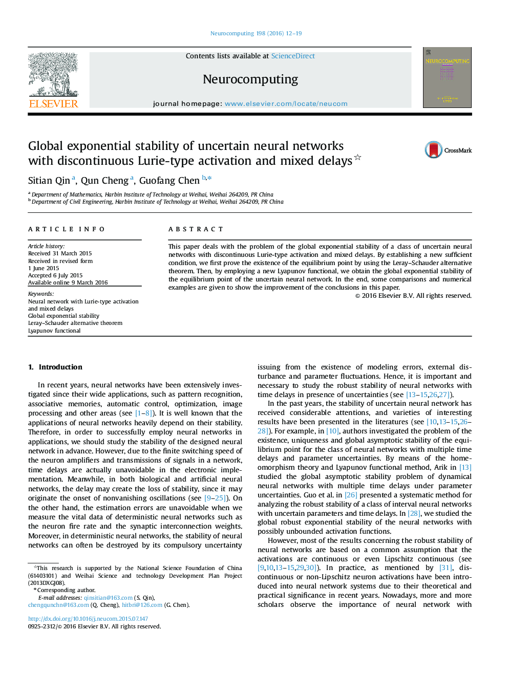 Global exponential stability of uncertain neural networks with discontinuous Lurie-type activation and mixed delays 