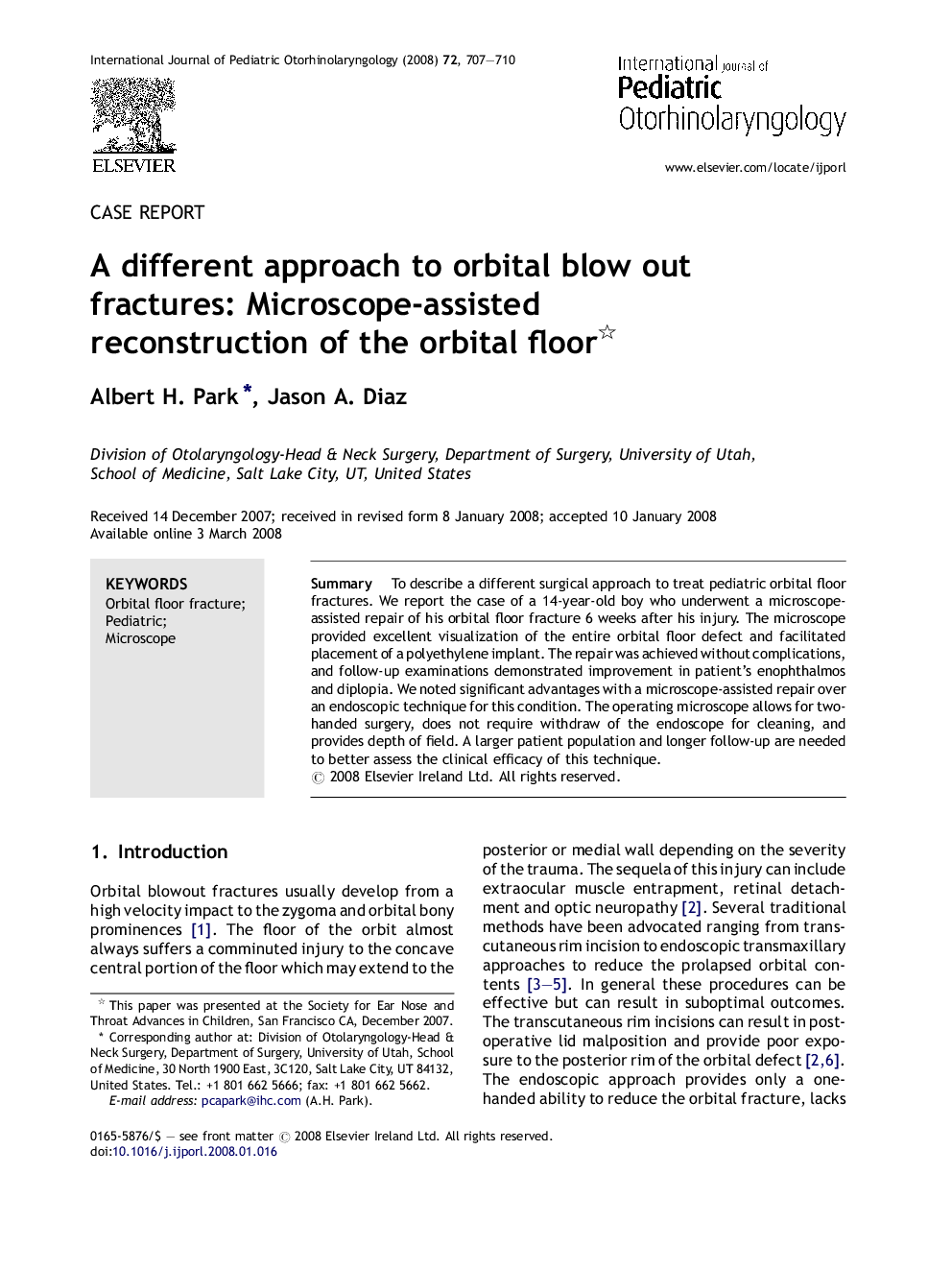 A different approach to orbital blow out fractures: Microscope-assisted reconstruction of the orbital floor