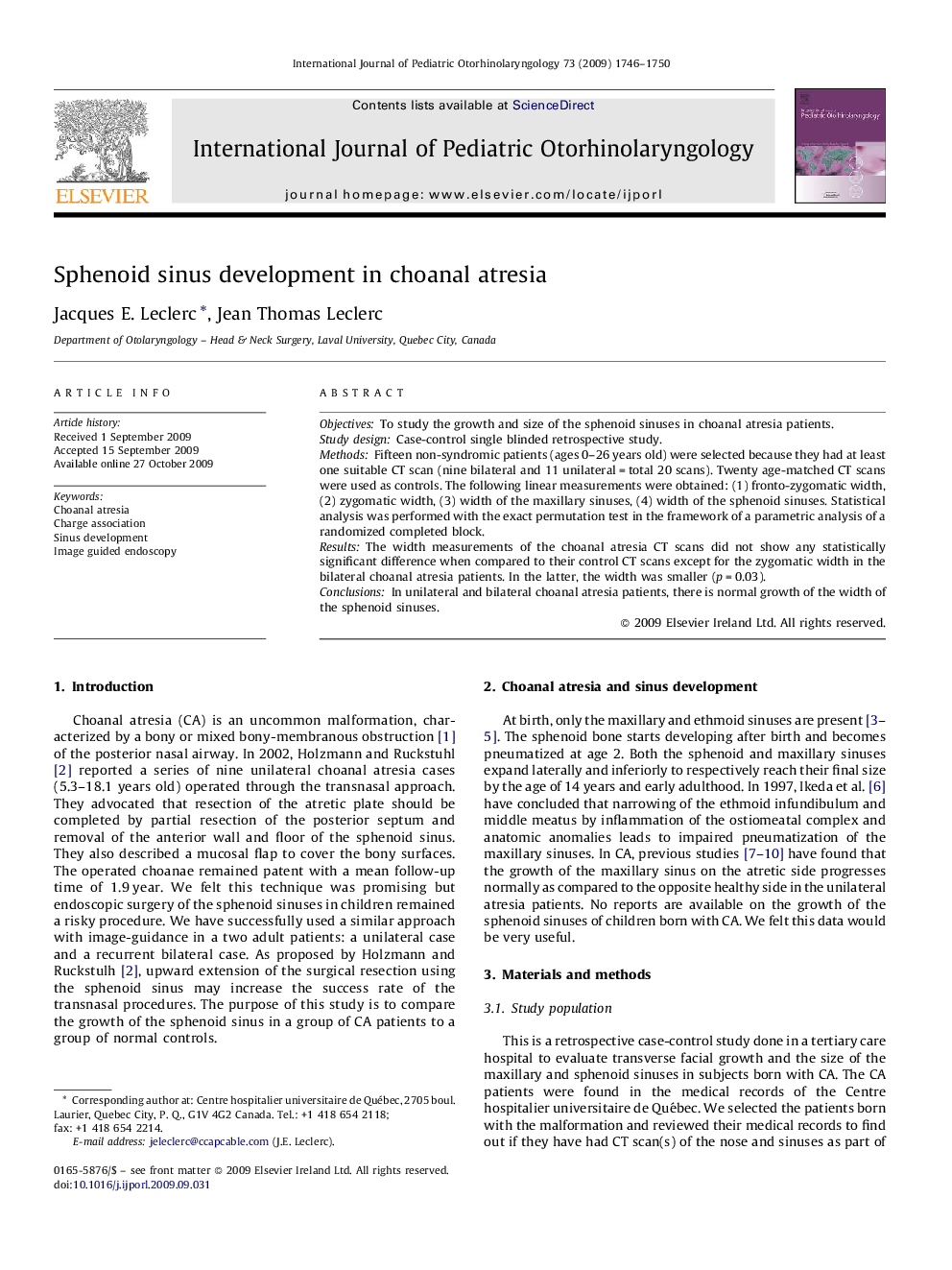 Sphenoid sinus development in choanal atresia