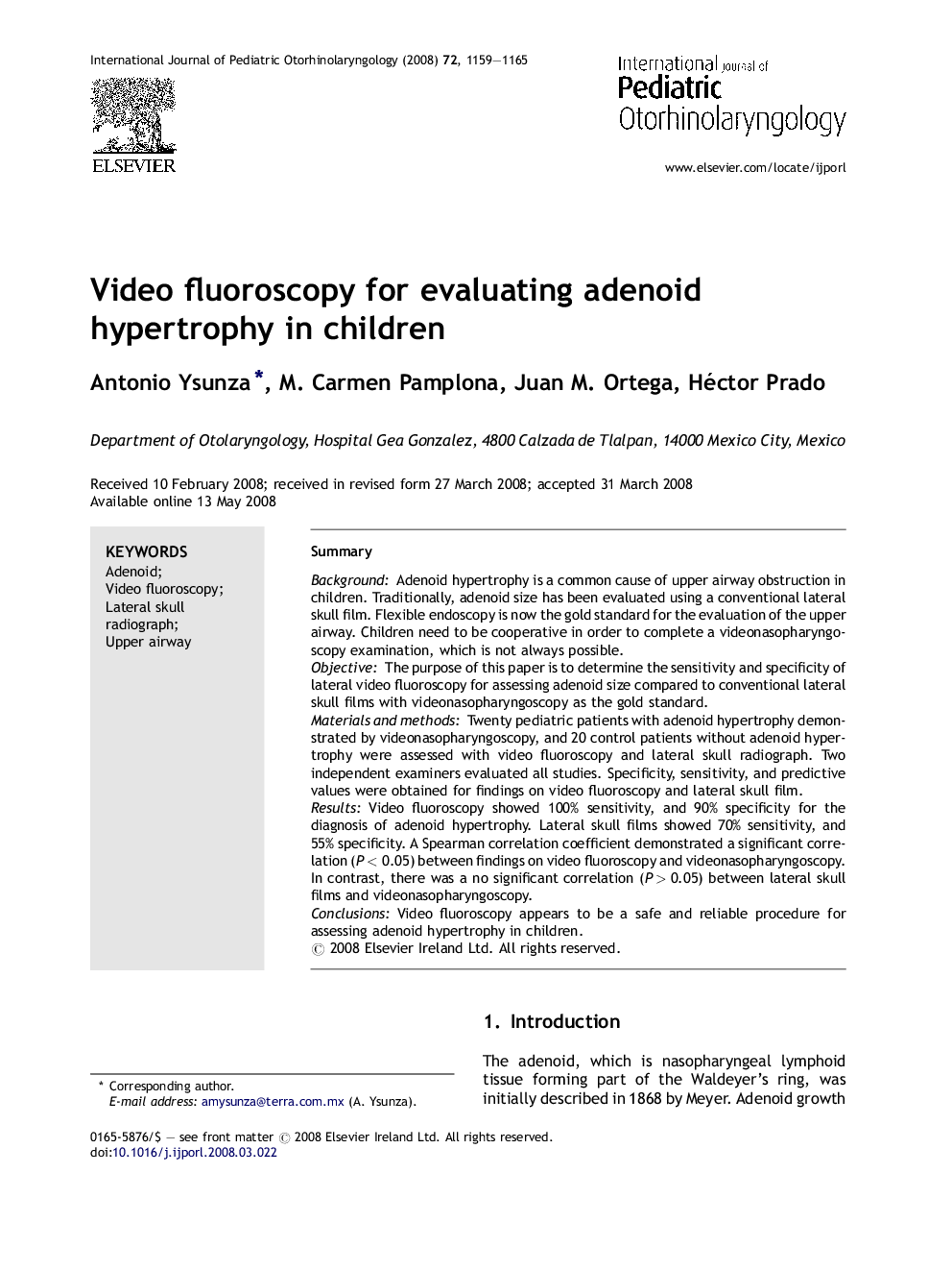 Video fluoroscopy for evaluating adenoid hypertrophy in children
