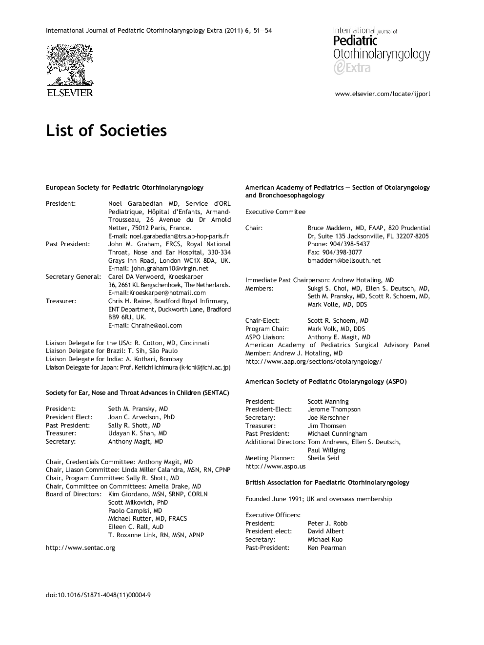 List of Societies