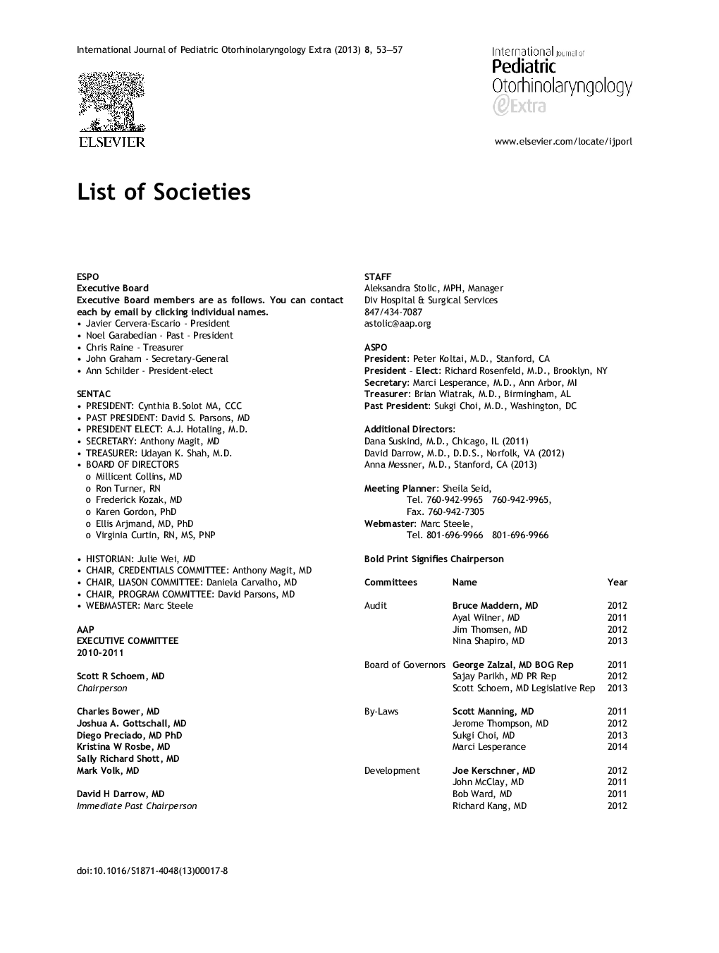 List of Societies