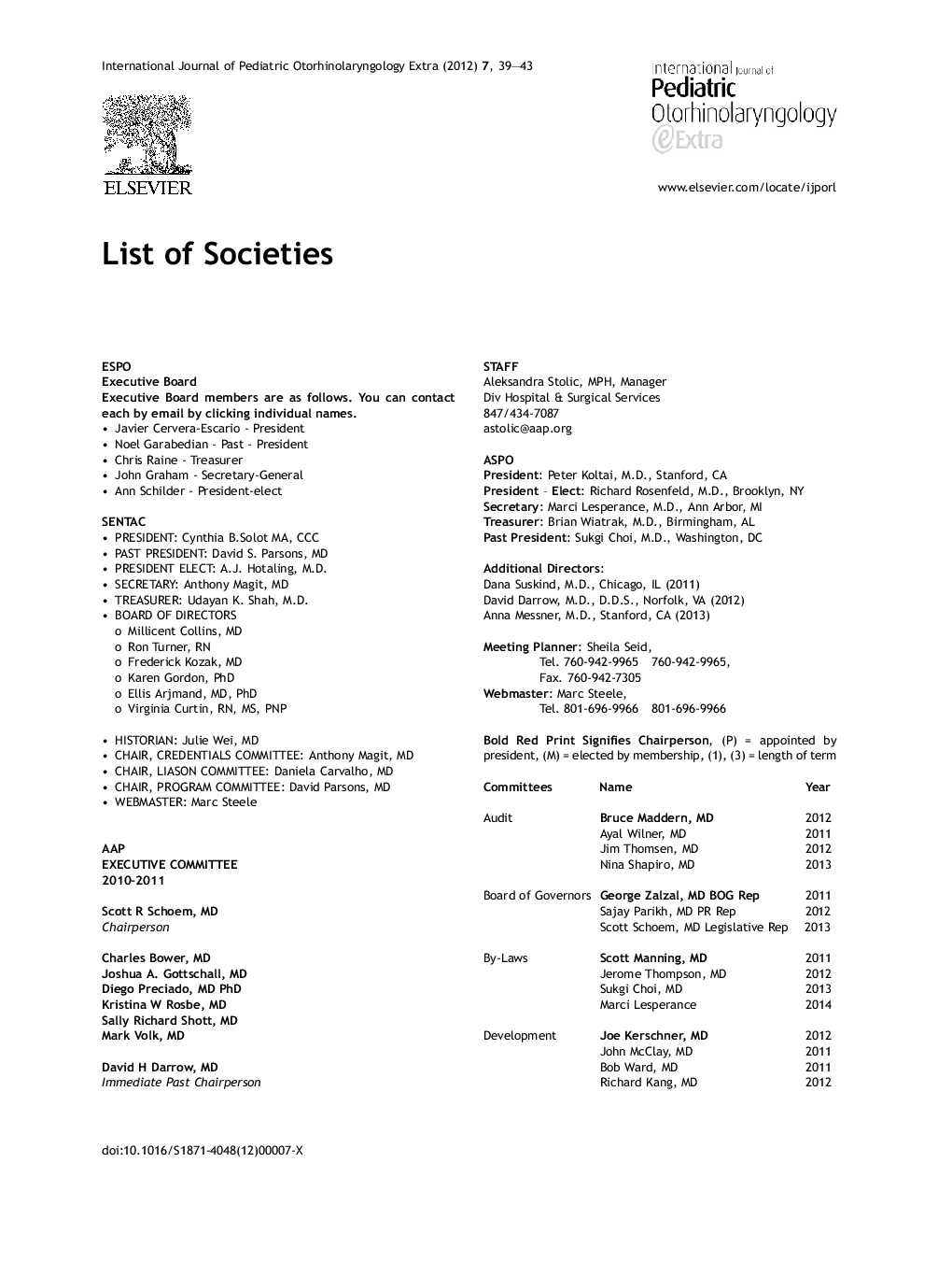 List of Societies