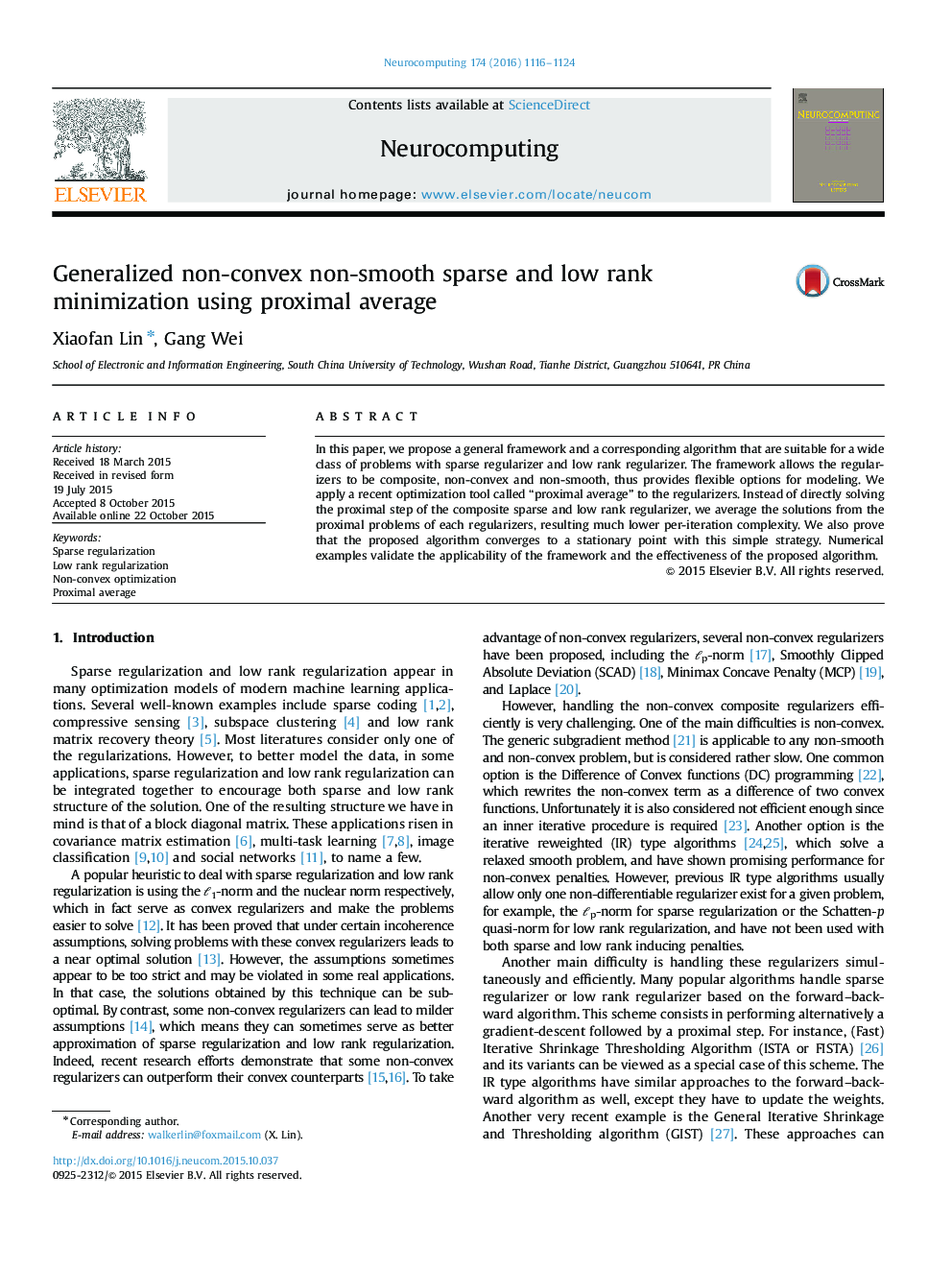 Generalized non-convex non-smooth sparse and low rank minimization using proximal average