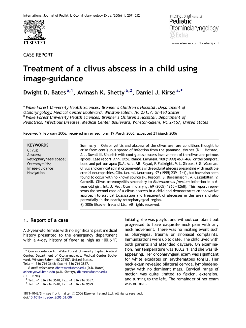 Treatment of a clivus abscess in a child using image-guidance